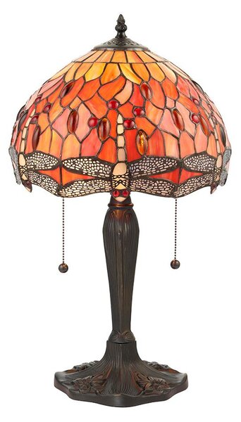 Endon 64092 - Stolná lampa Tiffany DRAGONFLY 2xE27/60W/230V priemer 30 cm