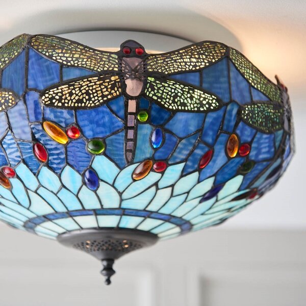 Endon 70722 - Stropné svietidlo Tiffany DRAGONFLY 2xE27/60W/230V priemer 41 cm