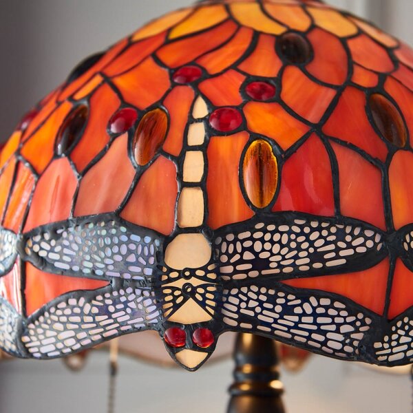 Endon 64092 - Stolná lampa Tiffany DRAGONFLY 2xE27/60W/230V priemer 30 cm
