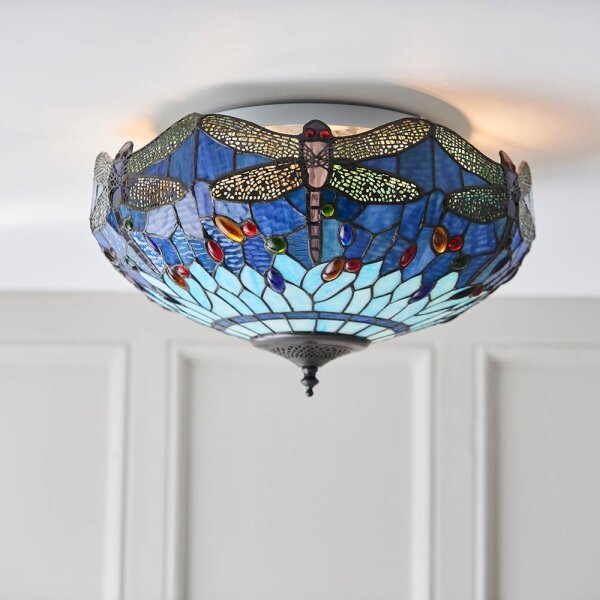 Endon 70722 - Stropné svietidlo Tiffany DRAGONFLY 2xE27/60W/230V priemer 41 cm