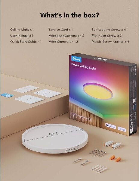 Govee - LED RGBICWW stmievateľné stropné svietidlo LED/29W/230V pr. 30 cm matné Wi-Fi