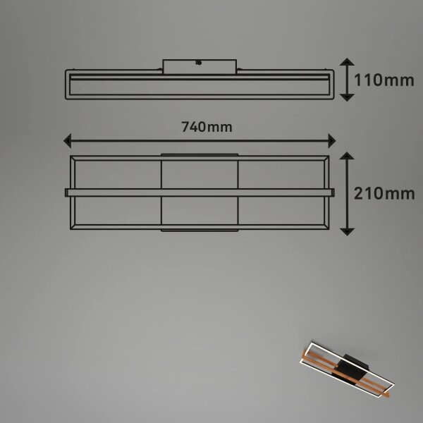 Briloner 3777-015 - LED stropné svietidlo FRAME LED/21W/230V 3000K čierne