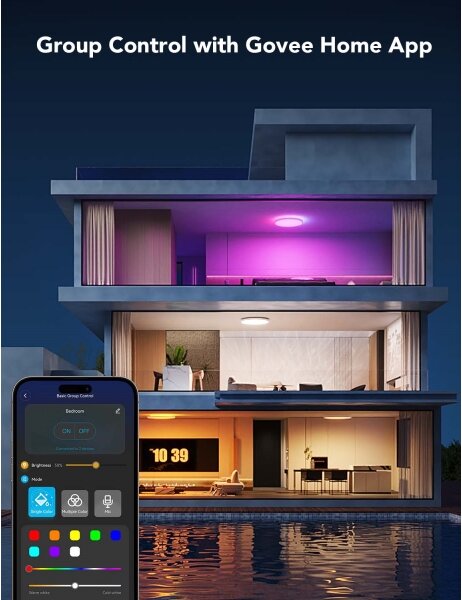 Govee - LED RGBICWW stmievateľné stropné svietidlo LED/29W/230V pr. 30 cm matné Wi-Fi