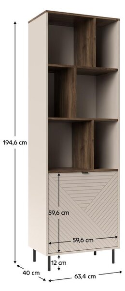 NovýNábytok.sk Regál Explicaba (kašmír + dub castello) . Vlastná spoľahlivá doprava až k Vám domov. 1116330