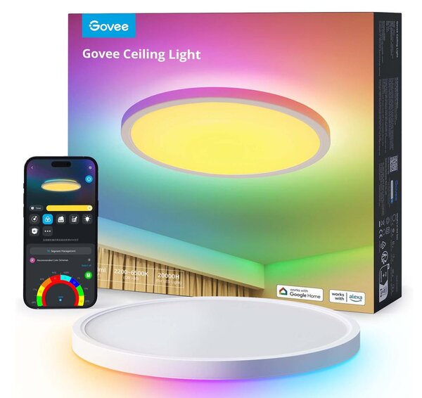 Govee - LED RGBICWW stmievateľné stropné svietidlo LED/29W/230V pr. 30 cm matné Wi-Fi