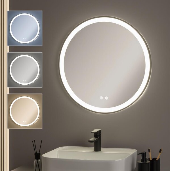 Brilagi-LED stmievateľné vyhrievané zrkadlo s podsvietením ALU PRO LED/18W/230V pr. 60 cm IP44 čierne