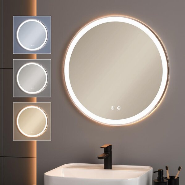 Brilagi-LED stmievateľné vyhrievané zrkadlo s podsvietením ALU PRO LED/18W/230V pr. 60 cm IP44 matný chróm