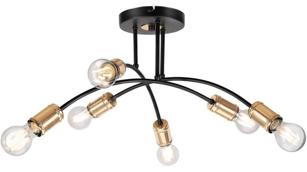 Prisadený luster ANYA 6xE27/15W/230V čierna/zlatá
