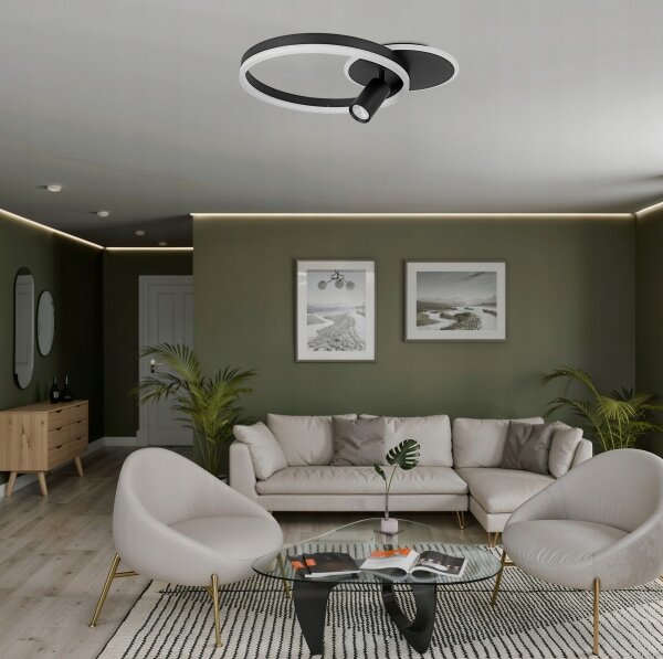 LED stropné svietidlo LED/38W/230V + 1xGU10/30W čierne