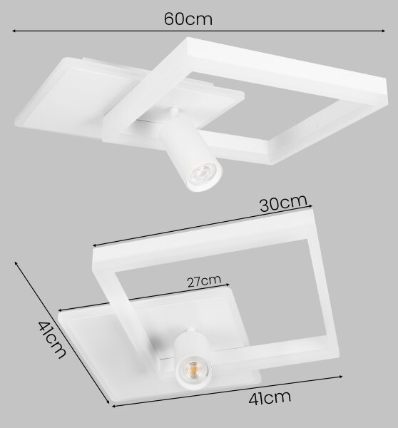 LED stropné svietidlo LED/38W/230V + 1xGU10/30W biela