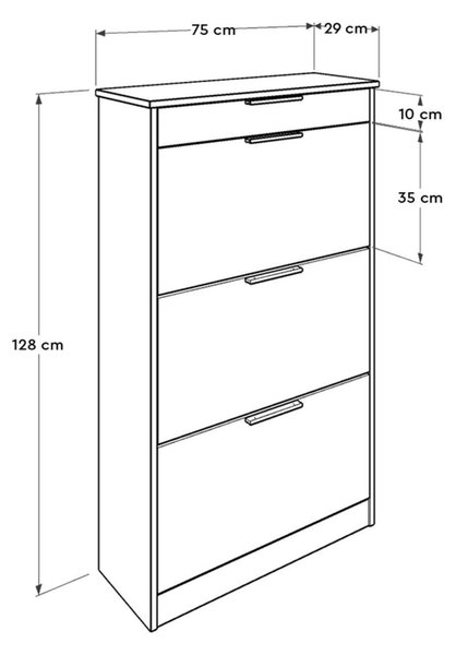 Hanah Home Botník Doel 75x128 cm orech