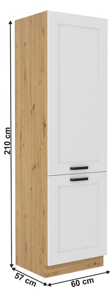 NovýNábytok.sk Vysoká skrinka Lesana 2 (dub artisan + biela) . Vlastná spoľahlivá doprava až k Vám domov. 1116410
