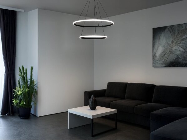 Stmievateľný LED luster s lankovým zavesením LED/55W/230V 3000-6500K priemer 60 cm + diaľkové ovládanie
