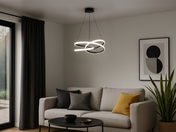 LED stmievateľný závesný luster na lanku LED/90W/230V 3000-6500K pr. 47 cm + diaľkové ovládanie