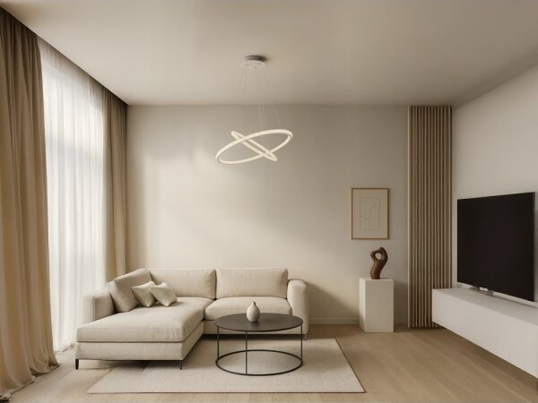 LED Stmievateľný luster na lanku LED/150W/230V 3000-6500K + diaľkové ovládanie