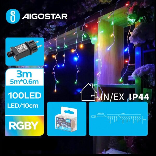 Aigostar - LED vonkajší svetelný reťaz 100xLED/8 funkcií 8x0,6 m IP44 viacfarebný