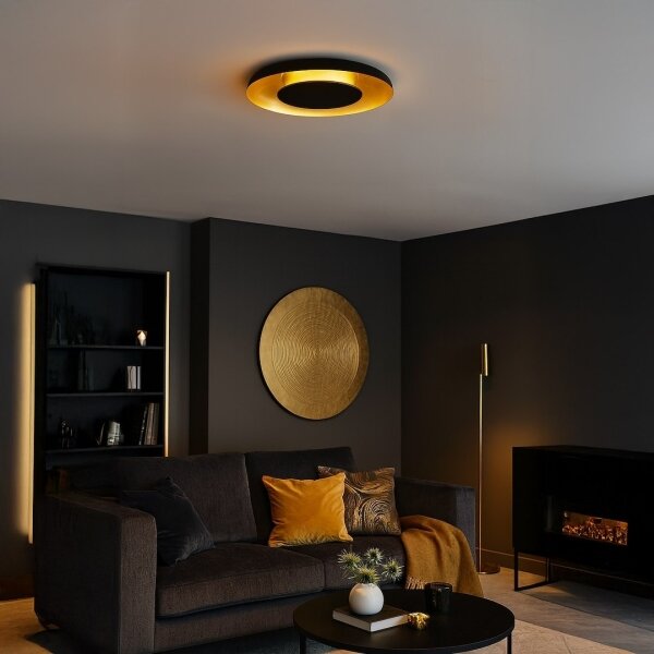 LED stropné svietidlo PIATTINO LED/30W/230V 3000/4000/6000K priem. 40 cm čierna/zlatá