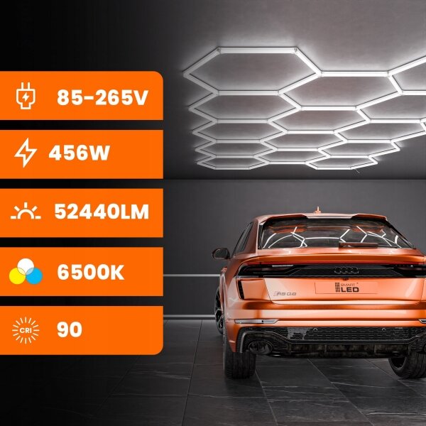 LED Stropné svietidlo LED/570W/85-265V 6500K 522x298 cm CRI 90 IP44 biela
