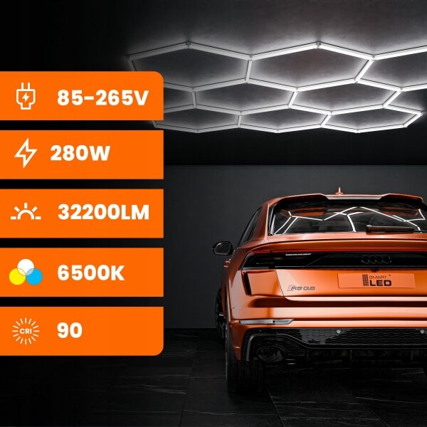 LED stropné svietidlo LED/350W/85-265V 6500K 313x298 cm CRI 90 IP44 biela