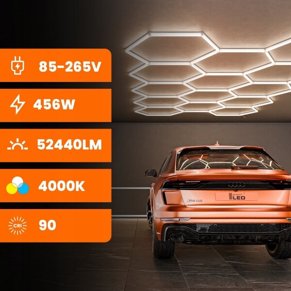 LED Stropné svietidlo LED/570W/85-265V 4000K 522x298 cm CRI 90 IP44 biela