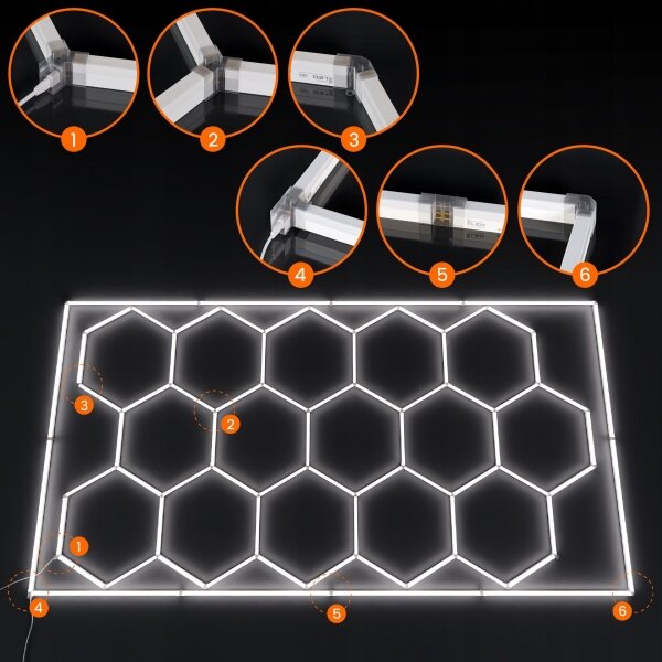 LED Stropné svietidlo LED/696W/85-265V 6500K 484x243 cm CRI 90 IP44 biela