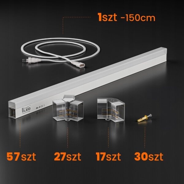LED Stropné svietidlo LED/570W/85-265V 4000K 522x298 cm CRI 90 IP44 biela