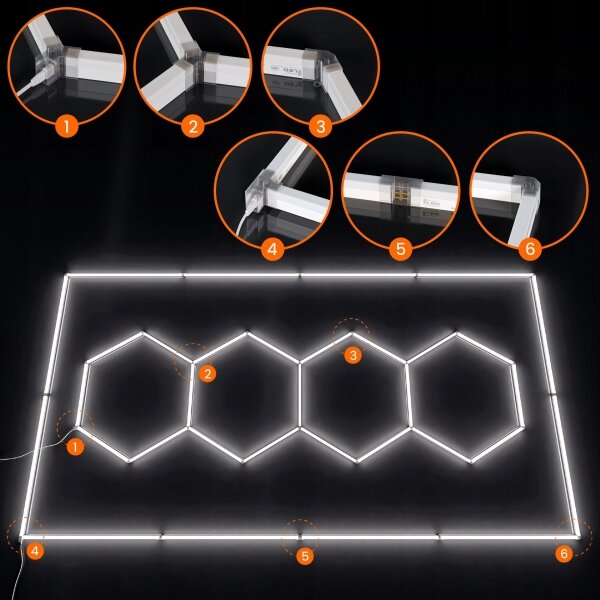 LED Stropné svietidlo LED/426W/85-265V 6500K 484x243 cm CRI 90 IP44 biela