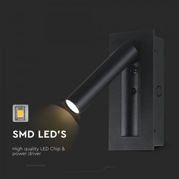 LED nástenné bodové svietidlo LED/2W/230V 3000K čierne