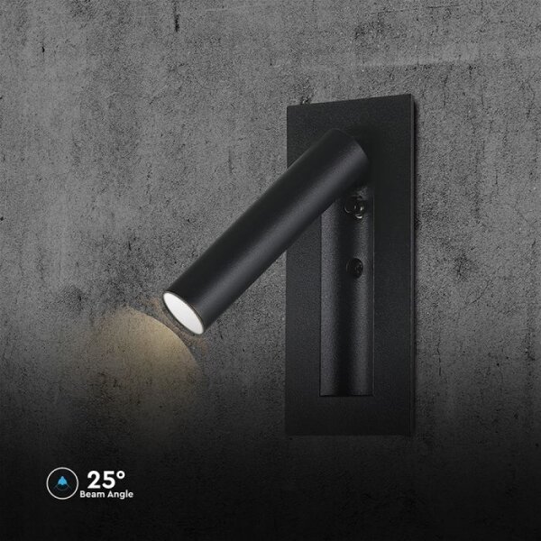 LED nástenné bodové svietidlo LED/2W/230V 3000K čierne