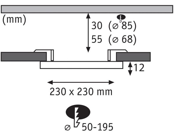 Paulmann 92994 -LED/16W IP44 Stmievateľné kúpeľňové zapustené svietidlo VARIFIT 230V