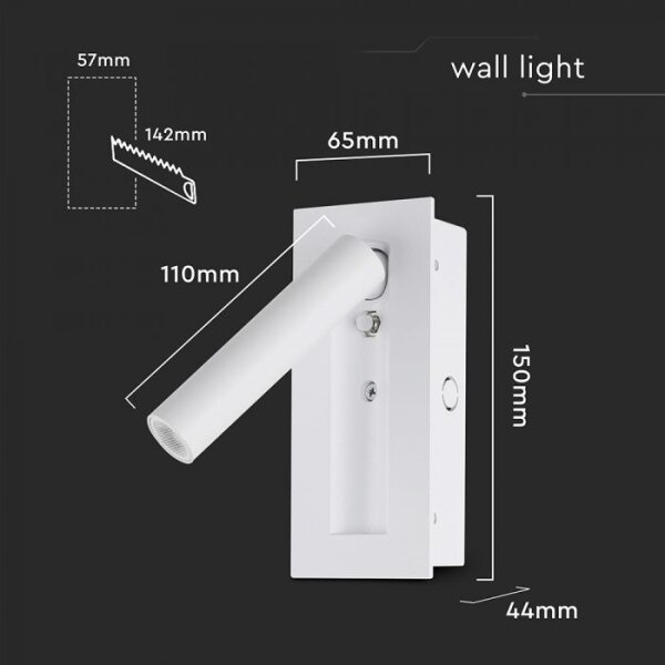 LED Nástenné bodové svietidlo LED/2W/230V 3000K biela