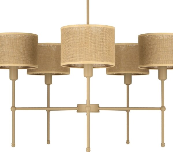 Luster na tyči MADELA 5xE14/40W/230V juta/béžová