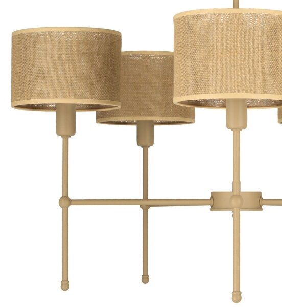 Luster na tyči MADELA 5xE14/40W/230V juta/béžová