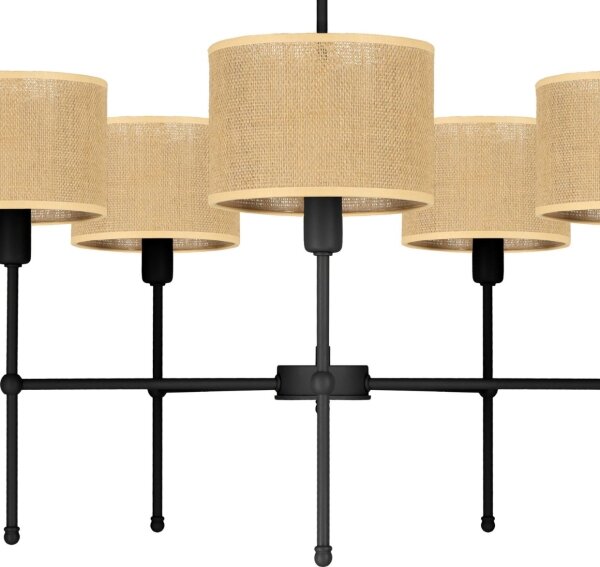 Luster na tyči MADELA 5xE14/40W/230V juta/čierna