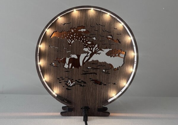 Li-Go 23610/DUB2 - LED Stmievateľná stolná dekorácia LED/12W/230V 20x22 cm dub