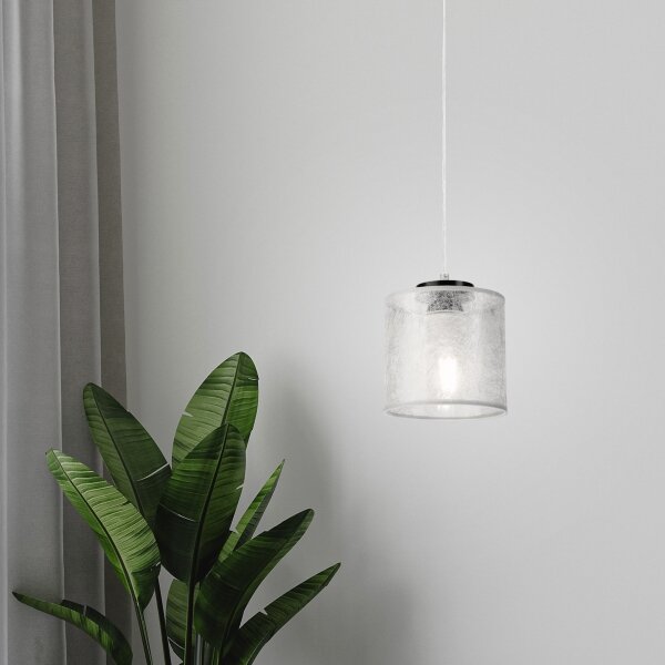 Luster na lanku ROSA 1xE27/60W/230V čierna/šedá