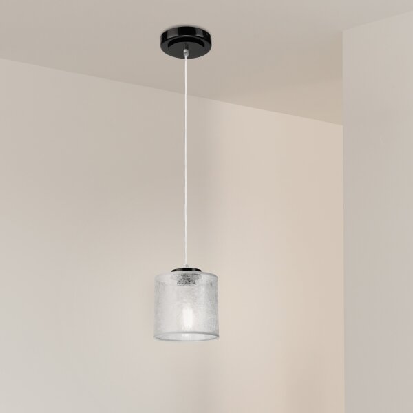 Luster na lanku ROSA 1xE27/60W/230V čierna/šedá