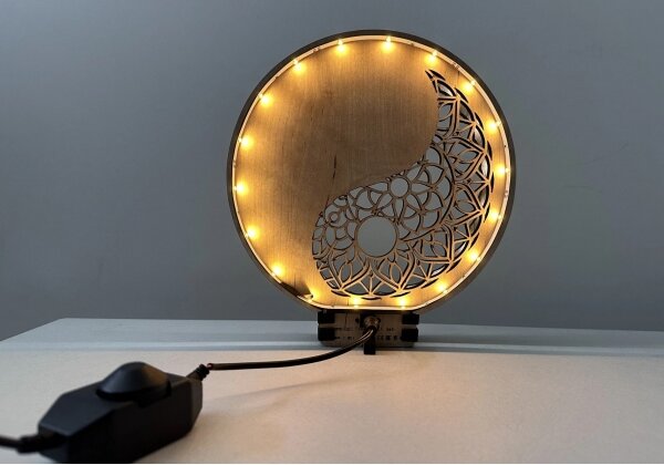 Li-Go 23607/O - LED stmievateľná stolová dekorácia LED/12W/230V 20x22 cm orech