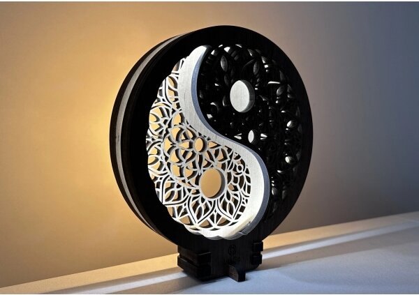Li-Go 23607/O - LED stmievateľná stolová dekorácia LED/12W/230V 20x22 cm orech