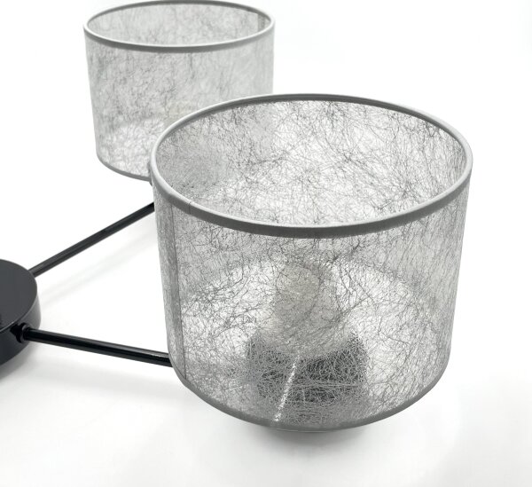 Luster na reťazi ROSA 5xE27/60W/230V čierna/šedá