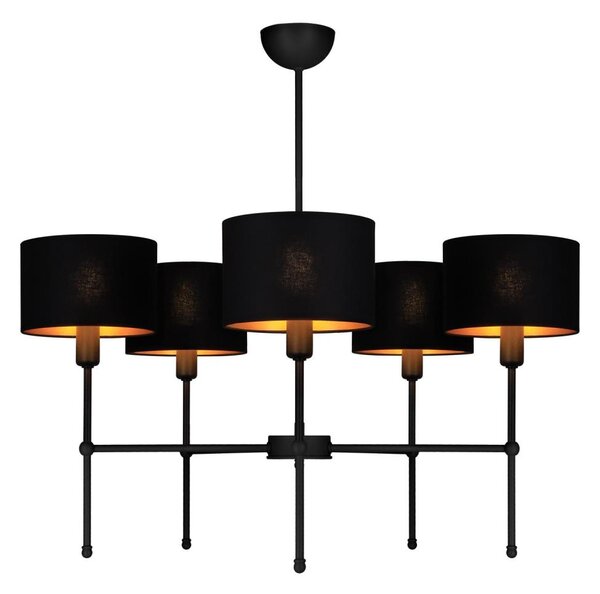 Luster na tyči MADELA 5xE14/40W/230V čierna