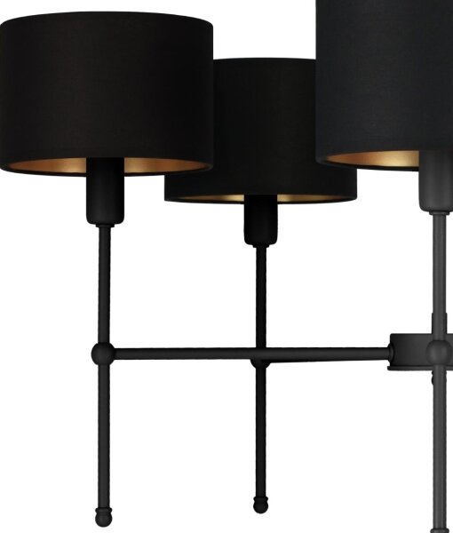 Luster na tyči MADELA 5xE14/40W/230V čierna