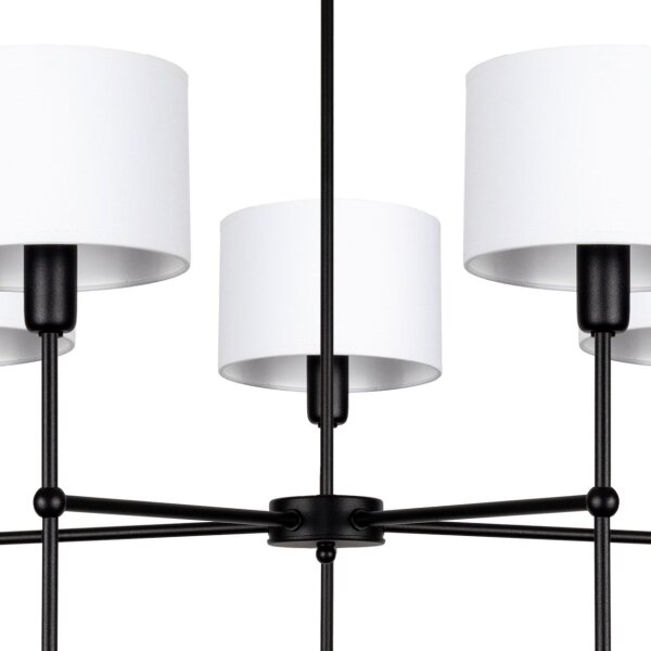 Luster na tyči MADELA 5xE14/40W/230V biela/čierna