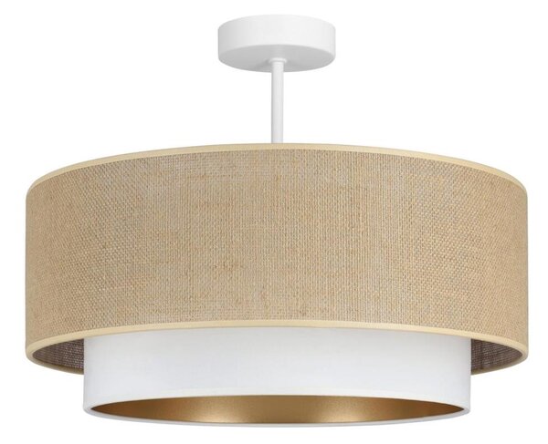 Prisadené stropné svietidlo SARTA 1xE27/60W/230V pr. 45 cm biela/juta