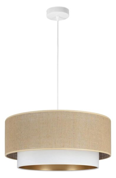Závesný luster na lanku SARTA 1xE27/60W/230V pr. 45 cm biela/juta