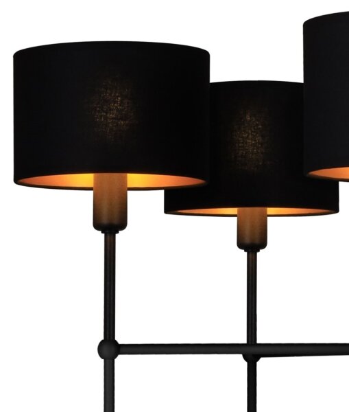 Luster na tyči MADELA 5xE14/40W/230V čierna