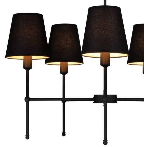 Luster na tyči MADELA 5xE14/40W/230V čierna