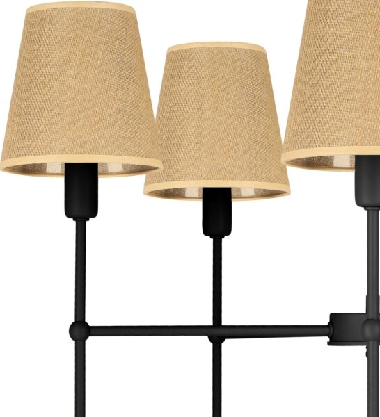 Luster na tyči MADELA 5xE14/40W/230V juta/čierna