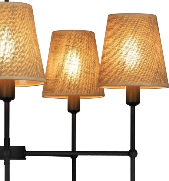 Luster na tyči MADELA 5xE14/40W/230V juta/čierna