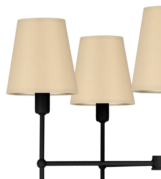 Luster na tyči MADELA 5xE14/40W/230V béžová/čierna